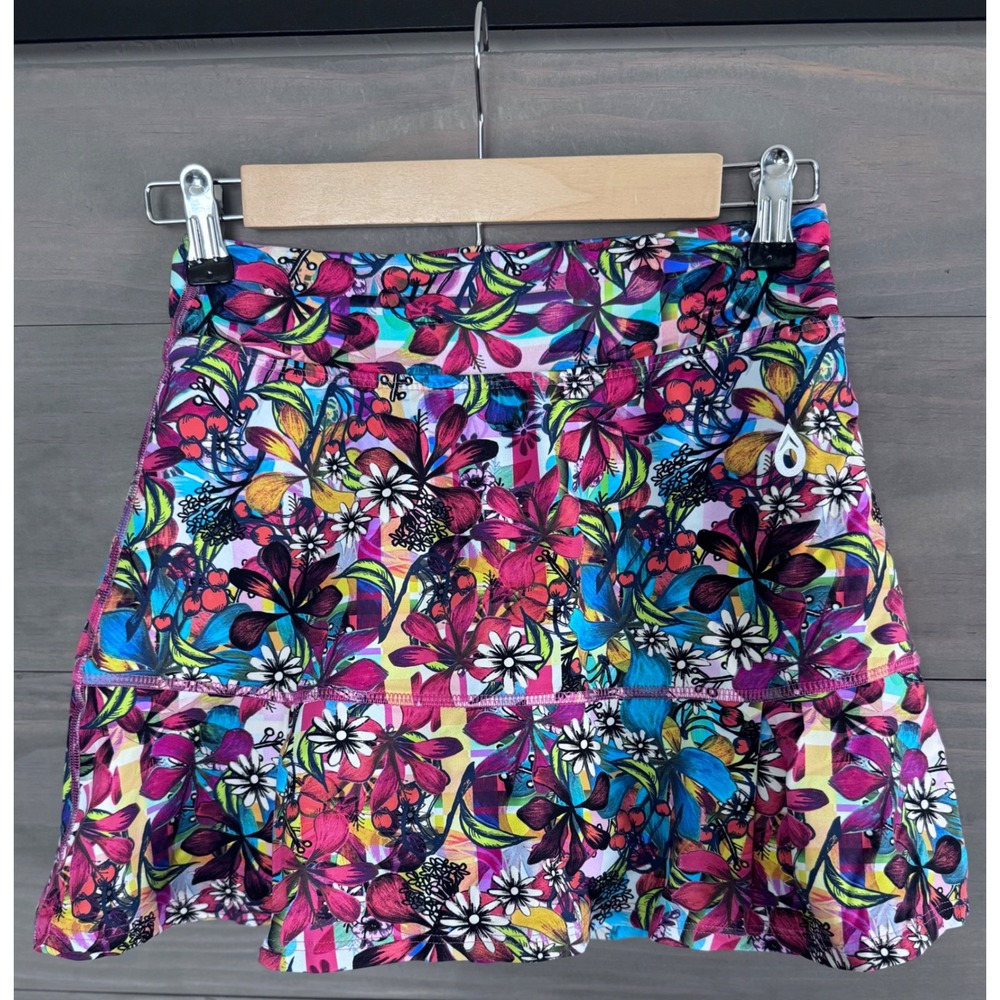 Dona Jo Shakira Retired Print multi-color flowers cherries skort Size 1 Small